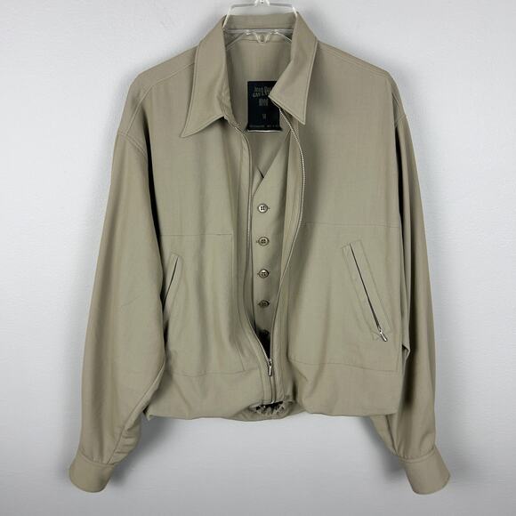 RARE John Paul Gaultier Homme 2-in-1 Bomber Vest Tan Khaki Combo Jacket M